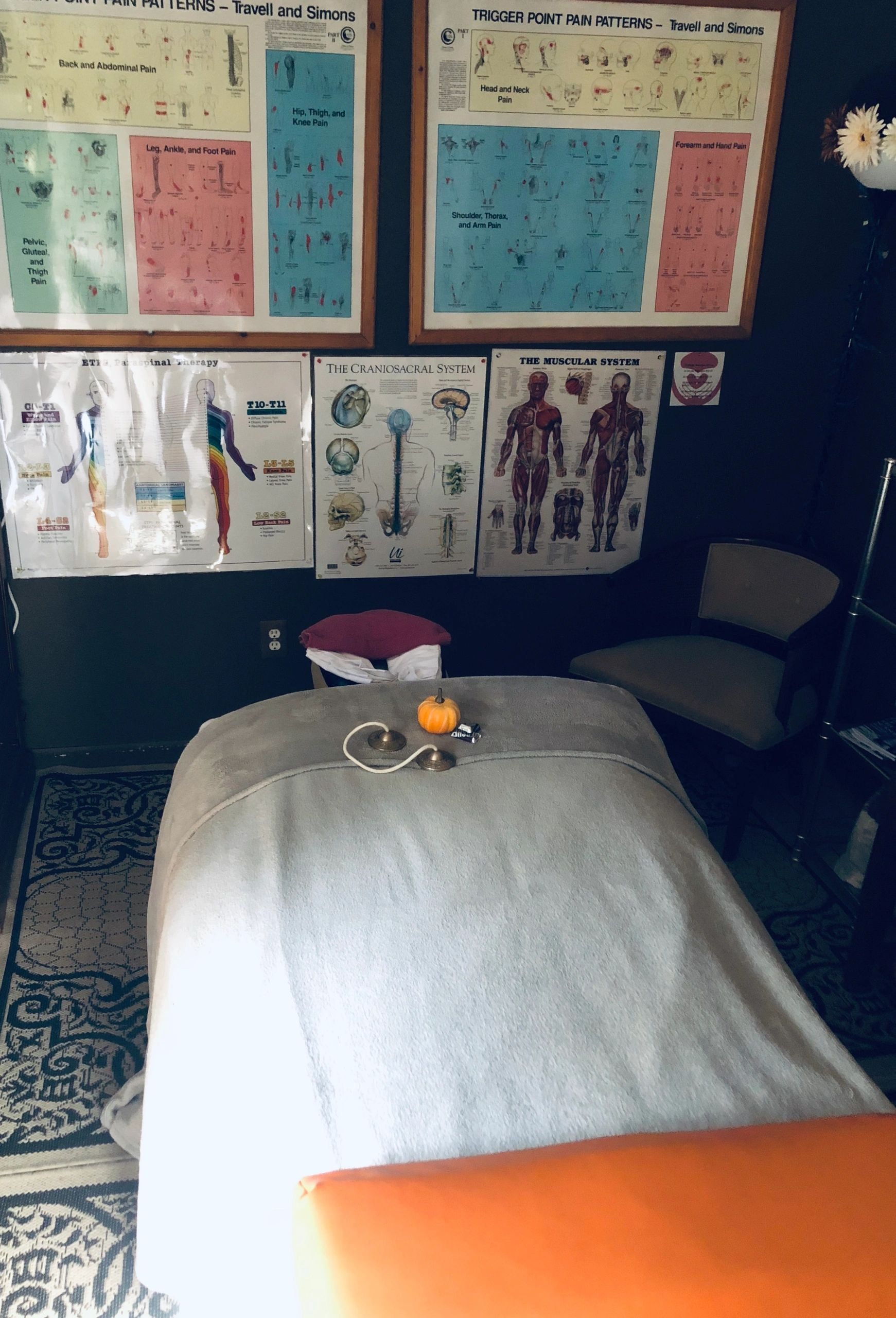 Massage therapy treatment room